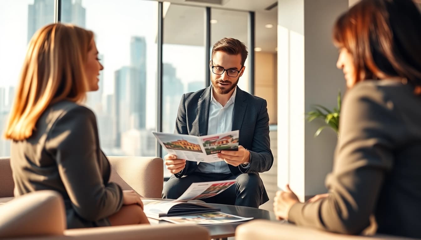 Immobilienmakler Frankfurt Ginnheim berät Kunden in einem modernen Büro.