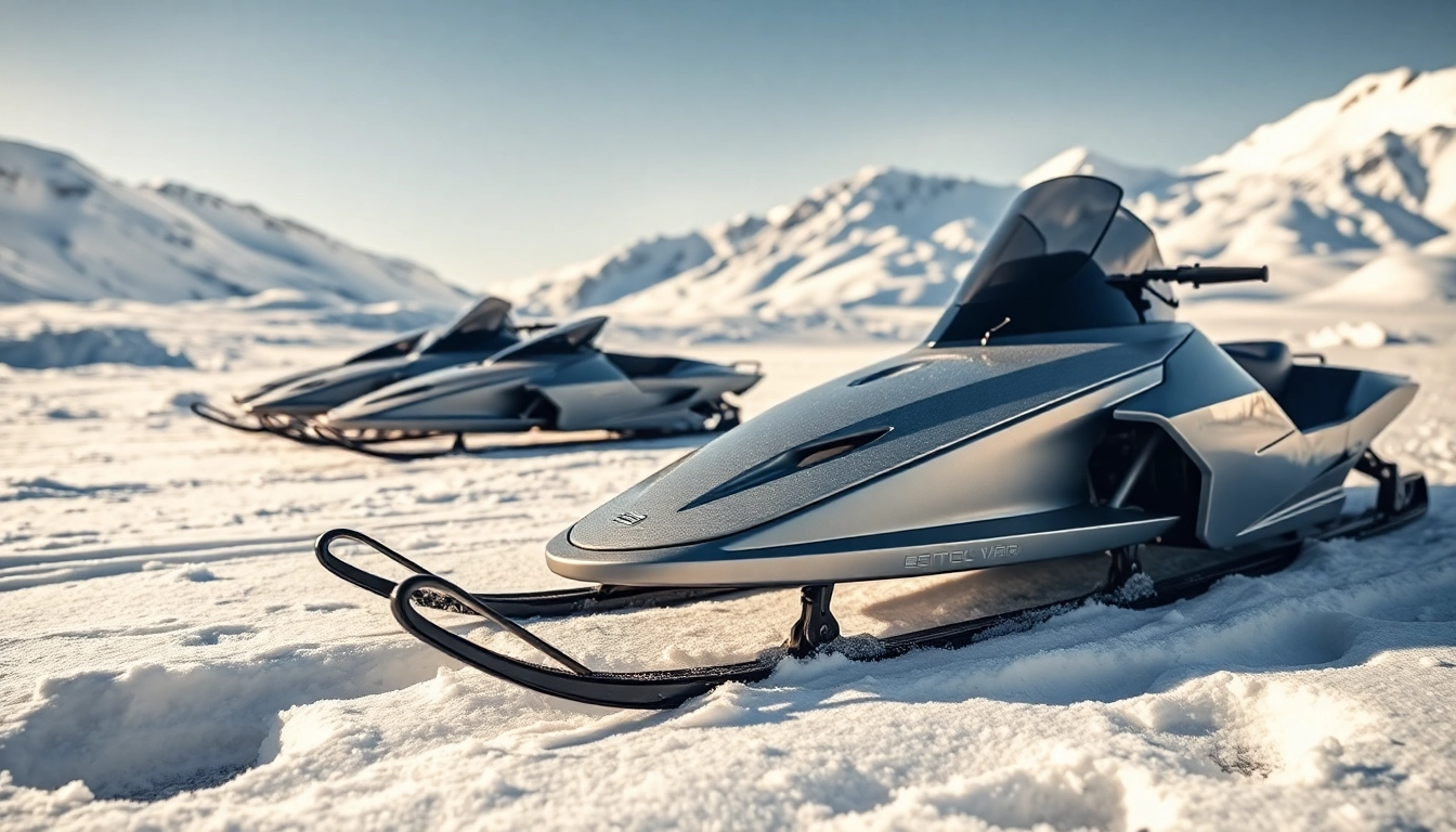 Auto Kufen zeigen ihre aerodynamicen Eigenschaften in einer verschneiten Umgebung.