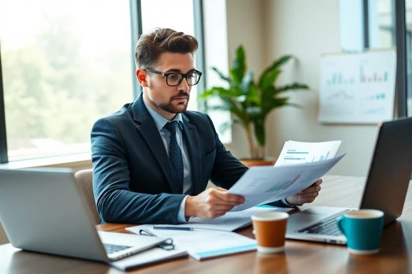 Headhunter Schweiz in a professional office setting discussing talent acquisition.