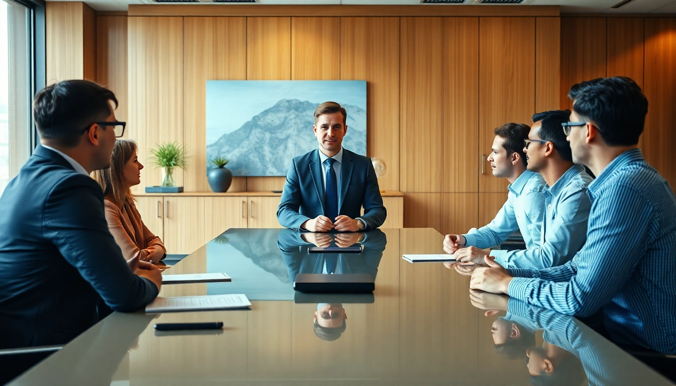 Headhunter Ingenieure führen ein Interview in einem modernen Büro, dabei wird Professionalität vermittelt.