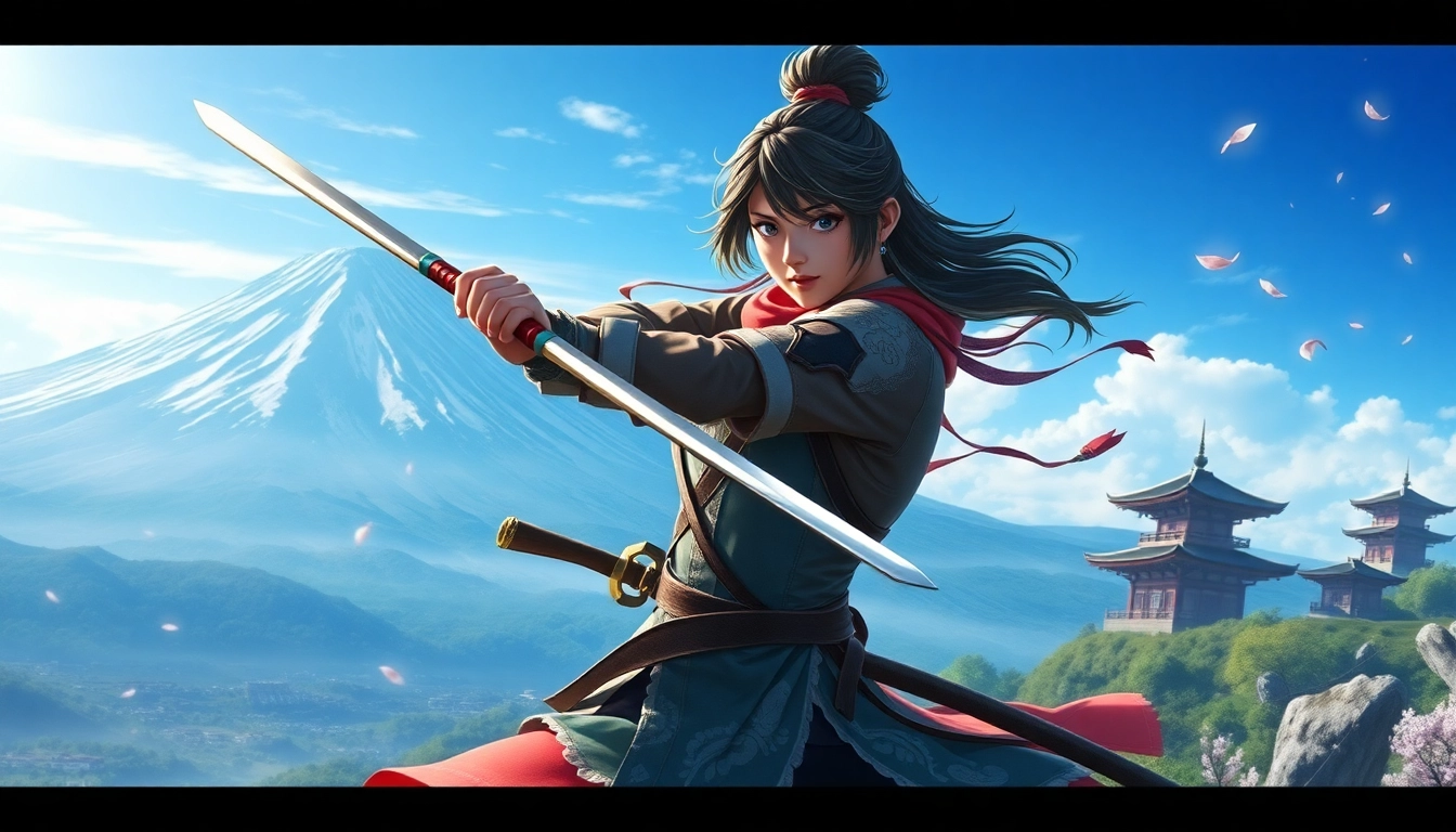 Ghost of Yōtei Bewertung: Protagonist Atsu in Aktion vor der malerischen Kulisse von Hokkaido, die die Kampfmechanik hervorhebt.