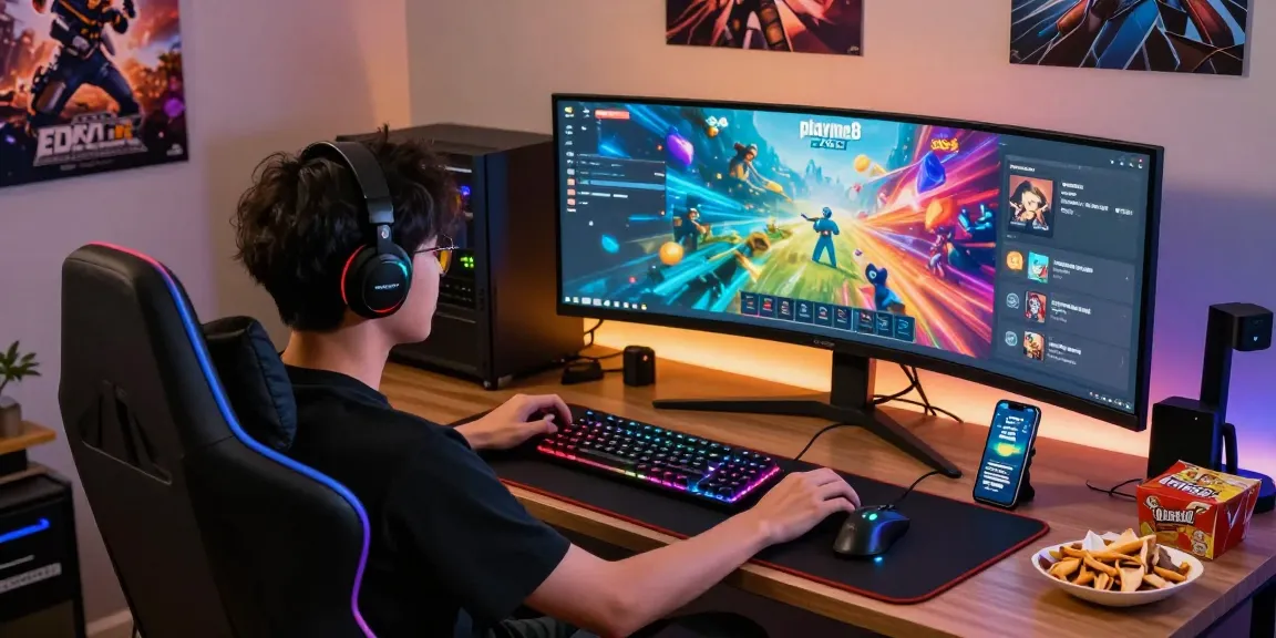 ผู้เล่นกำลังสนุกสนานกับเกม playme8 saba ในห้องเล่นเกมที่เต็มไปด้วยบรรยากาศที่มีชีวิตชีวา